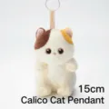 Bobova mignon chat tricolore peluche pendentif 15cm doux animal en peluche porte-clés - Pendentif chat calicot