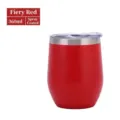 Bicchiere termico in acciaio inossidabile rosso 360ml tazza caffè con coperchio trasparente - Tazza Guscio d'Uovo 12oz / Rosso Verniciatura a Spruzzo