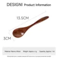 Japanischer Holzlöffel für Kaffee, Honig und Desserts aus Naturholz, 13,5 cm Länge - 13.5cm runder Kopf Rattenschwanz