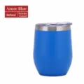 Bicchiere da vino in acciaio inossidabile isolato sottovuoto 360ml blu azzurro tazza uovo - Tazza Guscio d'Uovo 12oz / Stampaggio a Spruzzo Blu Mare