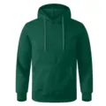Dark green casual hoodie for men and women, cozy fleece pullover sweatshirt with pocket. - S / Tops / Dark Green