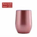 Elegante bicchiere uovo in acciaio inossidabile sottovuoto oro rosa 360ml per caffe. - Tazza Guscio d'Uovo 12oz / Verniciatura a Spruzzo Oro Rosa