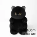 Bobova 40cm Chat Noir Peluche Mignon Animal De Peluche Doux Oreiller Cadeau Pour Enfant - Chat Noir