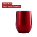 Bicchiere da vino in acciaio inossidabile isolato sottovuoto 12oz tazza uovo rosso - Tazza Guscio d'Uovo 12oz / Rosso Verniciato