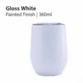 Tazza a uovo in acciaio inox 360ml isolata sottovuoto tazza da caffè bianca lucida da viaggio - Tazza Guscio d'Uovo 12oz / Bianco Sfumato