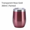 Bicchiere da vino in acciaio inossidabile sottovuoto 360ml tazza uovo oro rosa - Tazza Guscio d'Uovo 12oz / Verniciatura a Spruzzo Oro Rosa Trasparente