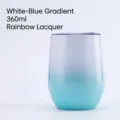 Bicchiere da vino isolato in acciaio inossidabile 12oz tazza a uovo sfumata portatile - Tazza Guscio d'Uovo 12oz / Vernice Arcobaleno Sfumata Bianco Blu
