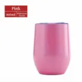 Bicchiere da vino isolato in acciaio inossidabile rosa 360ml variante tazza uovo - Tazza Guscio d'Uovo 12oz / Vernice Arcobaleno Rosa