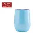 Tazza da uovo sottovuoto in acciaio inossidabile blu cielo 360ml bicchiere da vino isolato - Tazza Guscio d'Uovo 12oz / Vernice Arcobaleno Blu Cielo