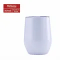 Bicchiere da vino sottovuoto in acciaio inox 360ml finitura arcobaleno tazza uovo. - Tazza Guscio d'Uovo 12oz / Vernice Arcobaleno Bianco