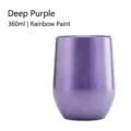Bicchiere da vino isolato sottovuoto in acciaio inox 12oz tazza uovo glitter per acqua - Tazza Guscio d'Uovo 12oz / Vernice Arcobaleno Viola Scuro