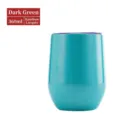 Bicchiere termico in acciaio inossidabile 360ml tazza uovo glitterata con coperchio - Tazza Guscio d'Uovo 12oz / Vernice Arcobaleno Verde Scuro