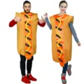 Costume de hot-dog drôle pour adultes et couples, idéal pour fêtes et spectacles. - Taille unique / Ensemble (FF019)