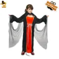 Kids vampire princess costume for Halloween party cosplay dress up, elegant and spooky. - M/7-9 Years 122-134cm / Dress (EE050)