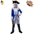 Kids boys pirate captain costume colonial general historical role play outfit variant option - L / Set (EE442)