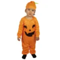 Halloween Baby Kürbis Kostüm süßer Strampler mit Mütze für Party Karneval Verkleidung - 1-2Y / Oberteile
