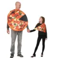 Halloween familie pizza kostuum set bijpassende outfit voor feest en cosplay plezier. - Eén maat / Pizza Stijl (FF758)