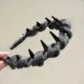Stylish dark grey tooth headband for women, metallic shimmering anti-slip hair hoop. - Silver Gray