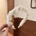 White glittery teeth headband for women, stylish anti-slip hair hoop variant accessory. - Off White