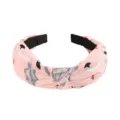 Pink flamingo print fabric headband, stylish wide knot hair band for women daily use. - Flamingo Style (FK-B043 Pink)