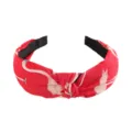 Red fabric flamingo headband, wide knotted hair hoop for women daily wash face style. - Flamingo Style (FK-B043 Red)