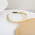 Elegant yellow satin thin headband for women daily casual hair accessories fashion styling. - Yellow