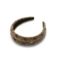 Brown Tweed Wide Headband with Bow Patterns - Stylish Fashion Hair Hoop for Women Variant - Coffee