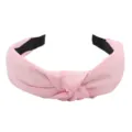 Pink knotted fabric headband, wide brim casual hair hoop for daily wear and washing. - Pink
