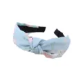Light Blue Knotted Headband Cute Floral Print Wide Hair Hoop Fashion Fabric Hair Accessory - Light Blue Floral Style