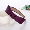 Purple satin knotted headband for women, elegant wide hair hoop, stylish daily accessories - Purple