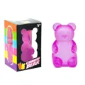 Jouet anti-stress ours en gomme translucide rose avec boîte d'emballage colorée. - Sac OPP / Ours Violet