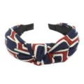 Retro Geometric Knotted Fabric Headband Wide Hair Band Fashion Women Hair Accessory Daily - Retro Geometric Style (2#)