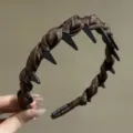 Brown tooth comb headband for women, stylish non-slip hair hoop for daily fashion wear look. - Dark Coffee