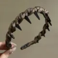 Fashion brown satin hair hoop with teeth non-slip headband for women daily styling hair accessories - Coffee
