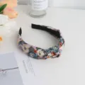 Floral headband floral hair hoop sweet pink hair accessory women girl daily wear detail shot - Light Purple