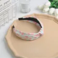 Sweet floral knotted fabric hair hoop, stylish daily hair accessory for women and girls. - Pink