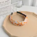 Diadema de tela con nudo y estampado de naranja, elegante accesorio para el cabello de mujer. - Estampado de Limón / Amarillo