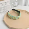 Women's lemon print knotted headband, cute blue fabric hair hoop, stylish daily accessories. - Lemon Print / Blue
