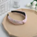 Pink knotted floral fabric headband, sweet daily hair accessory for women and girls. - Pink
