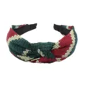 Retro wide brim knotted fabric headband, stylish geometric printed hair hoop for women. - Ethnic Geometric Style (3#)