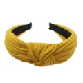 Diadema ancha de punto amarillo con un bonito nudo frontal, ideal para el uso diario. - Amarillo