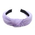 Diadema de punto morado ancho nudo cruzado color sólido accesorio de cabello de moda - Púrpura