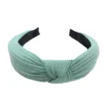 Diadema ancha de punto verde, banda para el cabello cruzada de tela para uso diario y lavado. - Verde