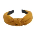 Solid color yellow knotted wide hair hoop fashion casual headband for women daily wear - Turmeric