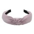 Solid color wide fabric headband with knot detail for women daily fashion hair accessories. - Light Purple