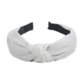 White Knotted Headband Solid Color Wide Hair Hoop Fashion Hair Accessories for Women - White