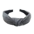 Grey knitted knotted headband wide hair hoop stylish fabric hair accessory for women daily wear - Dark Gray Knit Style