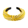 Yellow striped knotted fabric headband, stylish everyday hair accessory variant for women. - Stripe Style (FK-B041 Yellow)