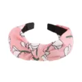 Pink knotted floral headband for women, wide fabric hair hoop for daily fashion and washing face. - Petal Style (FK-B040 Pink)