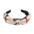 Retro Plaid Knotted Headband Fabric Wide Hair Band Fashion Women Hair Accessories - Elegant Stripe Style (FK-B037)